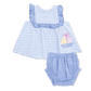 Bel Air Stripe Ruffle Top & Bloomer Set