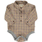 Me & Henry- Gold Plaid Collared Onesie