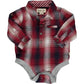 Me & Henry- Red Plaid Collared Onesie