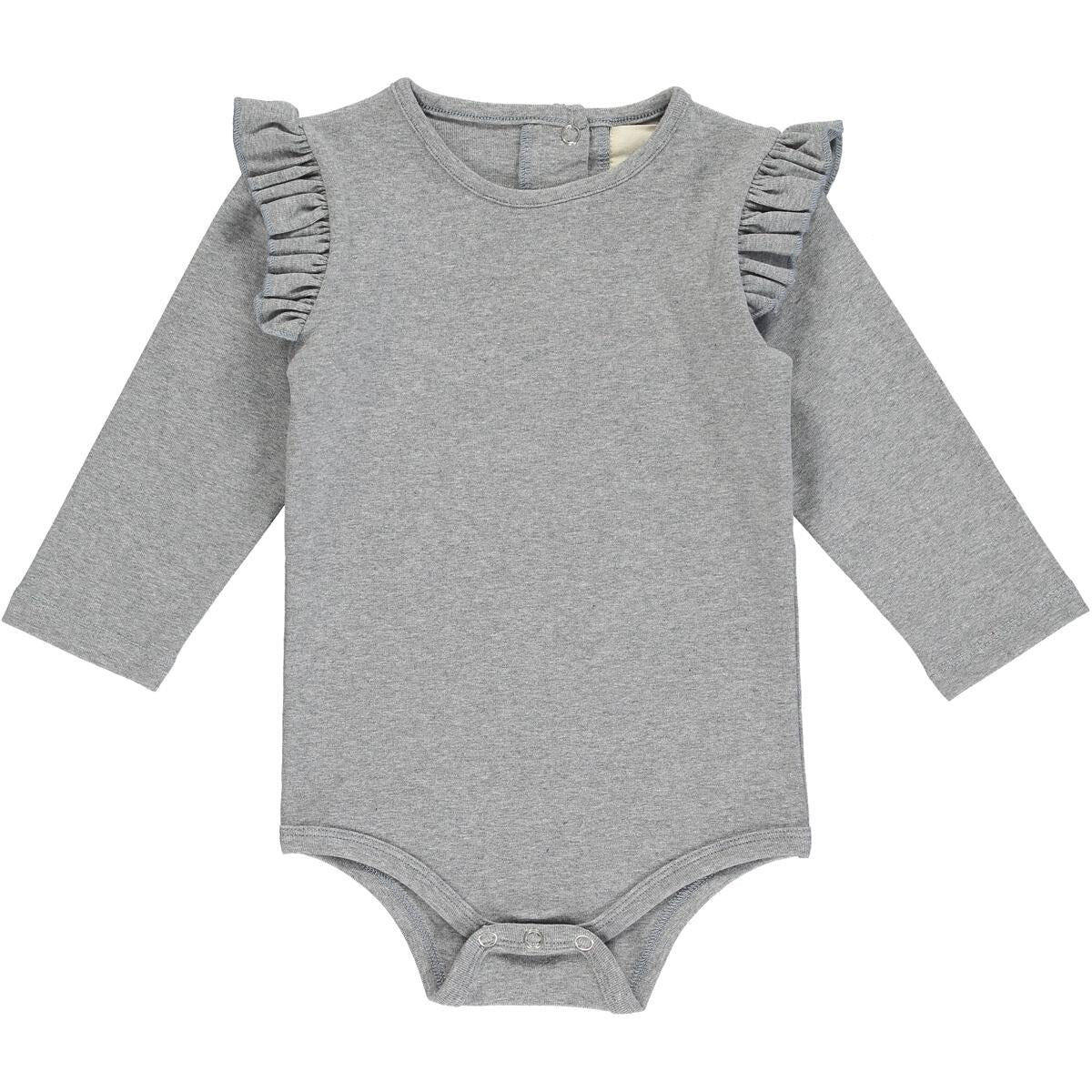 Vignette- Gray Ruffle Onesie