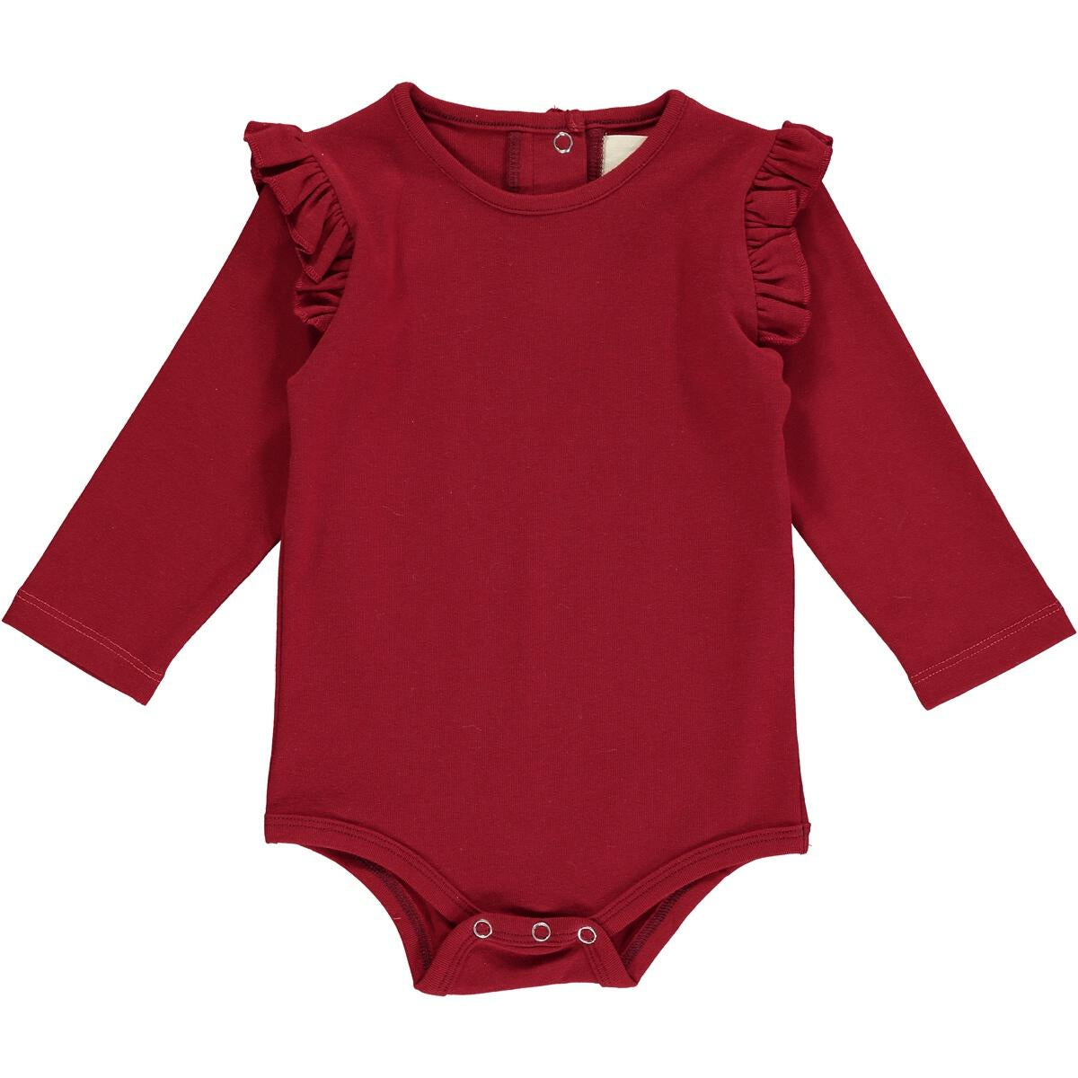 Vignette- Burgundy Ruffle Onesie