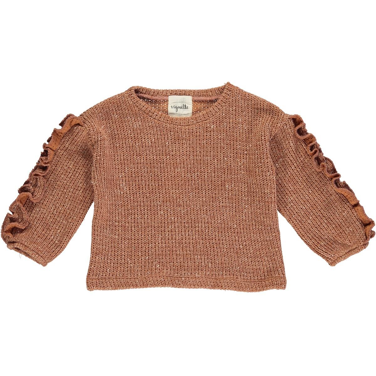 Vignette- Pumpkin Sweater w/ Ruffles