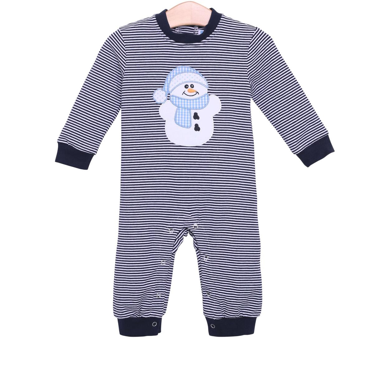 Trotter Street Kids- Navy Snowman Romper