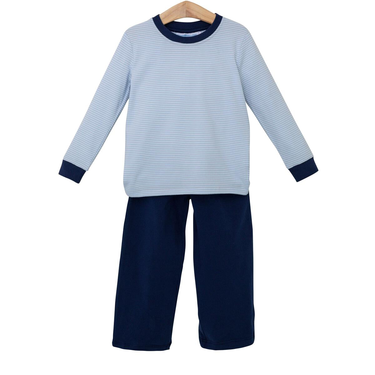 Trotter Street Kids- Navy Stripes Two Piece Set