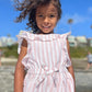 Sandy Romper- Pink Stripe