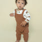 Angel Dear- Brown Thermal Overalls