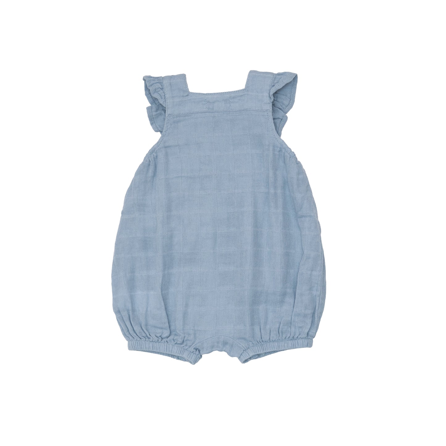 Smocked Overall Shortie Muslin- Soft Chambray