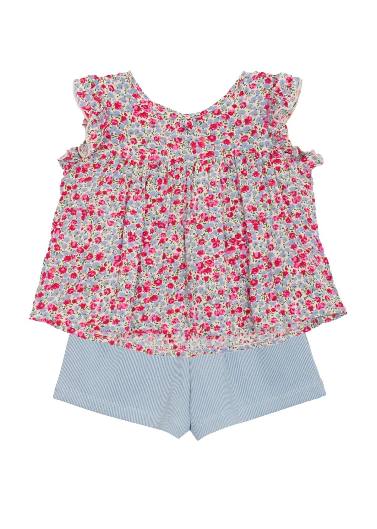 Eleanor Floral Rayon Top & Knit Short Two Piece Set