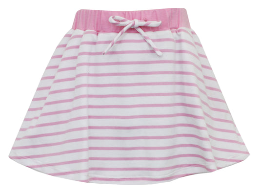 Claire & Charlie Pink Shirt & Stripe Skort Set