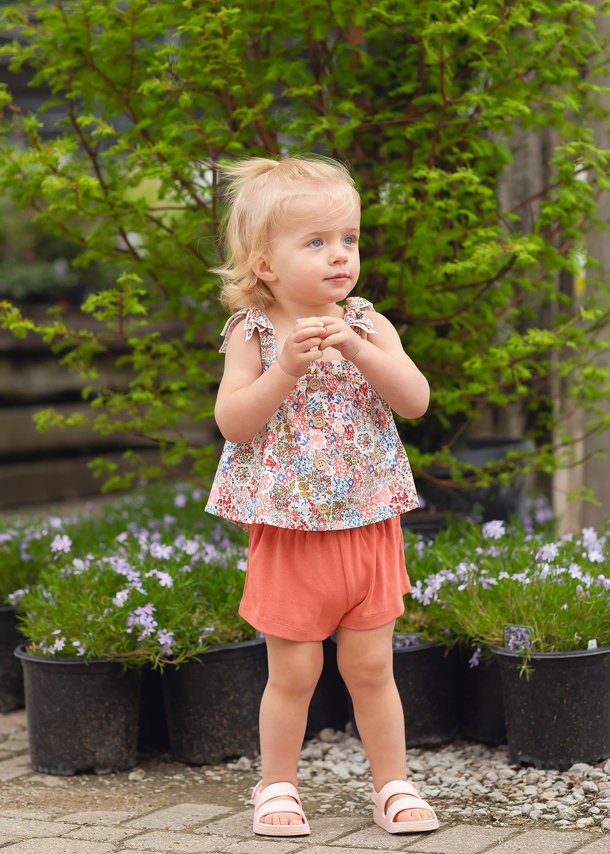 Vienna Floral Woven Top & Knit Shorts