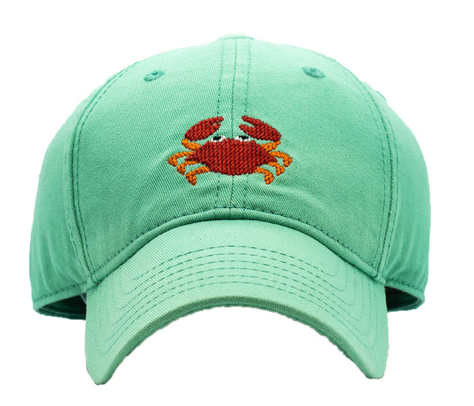 Kids Crab on Keys Green Baseball Hat