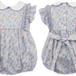 Claire & Charlie Pink & Blue Floral Liberty Bubble w/ Smocked Ruffle