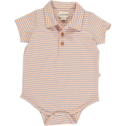 Orange/Blue Stripe Collared Onesie