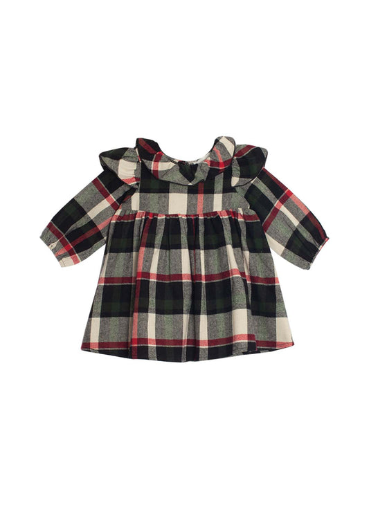 Mabel + Honey- Red & Black Plaid Noel Woven Dress