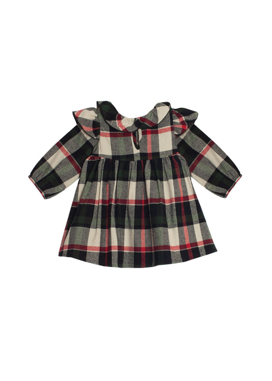 Mabel + Honey- Red & Black Plaid Noel Woven Dress